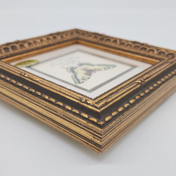 Vintage Hand Painted Embossed Butterfly in Ornate Gold Frame by MPressions - Picture 11 of 13